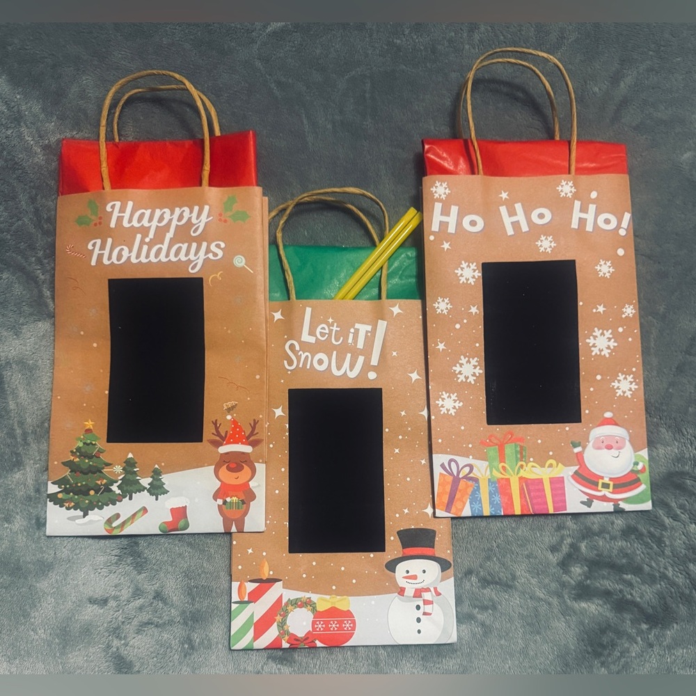 💜 Christmas Scratch Paper Panel Gift Bags
